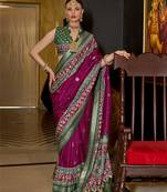 Elora pure sigma silk woven designed printed patola saree (light plum)