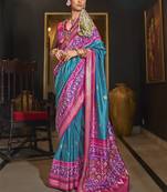 Elora pure sigma silk woven designed printed patola saree (firoji)