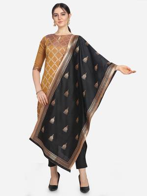 Silk Blend Unstitched Churidar Dress Material With Banarasi Dupatta 1