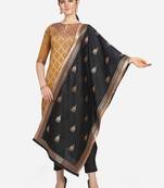 Silk Blend Unstitched Churidar Dress Material With Banarasi Dupatta