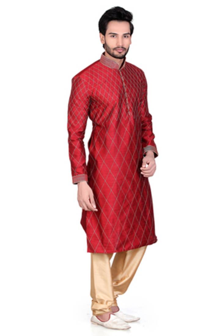Maroon Kurta Pyjama Sets