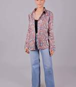 Bluebird women's peach printed satin shirt