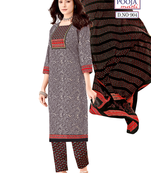 Unstitched crepe salwar suit material printed