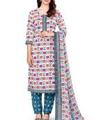 Unstitched crepe salwar suit material printed