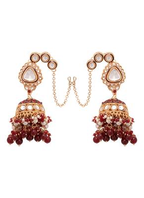 Kundan jhumki earrings |kundan jhumki for weddings |kundan jhumki with pearls 2