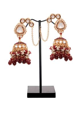 Kundan jhumki earrings |kundan jhumki for weddings |kundan jhumki with pearls 3