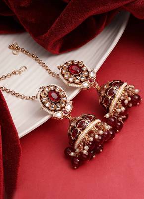 Kundan jhumki earrings |bridal kundan jhumki |pearl kundan jhumki| 1