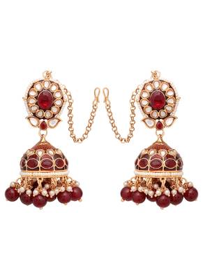 Kundan jhumki earrings |bridal kundan jhumki |pearl kundan jhumki| 2