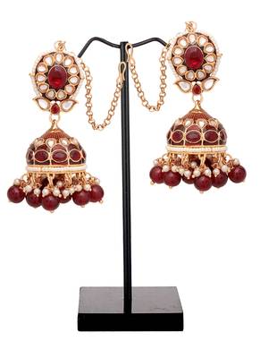 Kundan jhumki earrings |bridal kundan jhumki |pearl kundan jhumki| 3