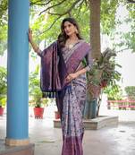 Faux banarasi silk fabric with designer tassels and heavy rich pallu