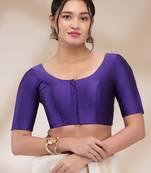 Salwar Studio Women's Silk blend Solid Readymade Padded Saree Blouse