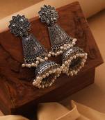 Exquisite Oxidized Statement Jhumki Earrings for Navratri