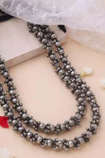 Oxidized Statement Necklace with Ghongroo for Navratri