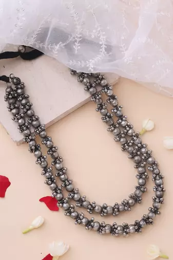 Oxidized Statement Necklace with Ghongroo for Navratri