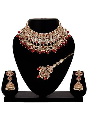 Choker necklace |bridal reverse ad necklace |kundan choker | pearl necklace 2