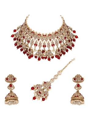 Choker necklace |bridal reverse ad necklace |kundan choker | pearl necklace 3