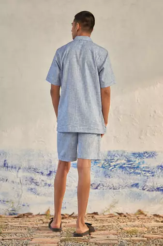 Deep blue textured cotton the sky co-ord set