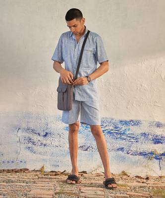 Deep blue textured cotton the sky co-ord set 5