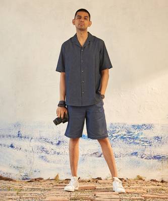 Blue cotton denim ultramarine coord set 1