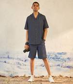 Blue cotton denim ultramarine coord set