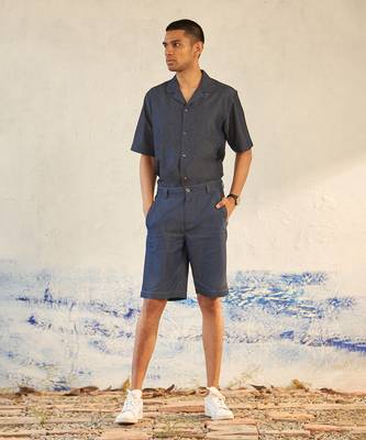 Blue cotton denim ultramarine coord set 2