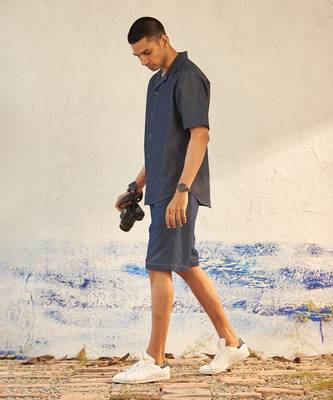 Blue cotton denim ultramarine coord set 3