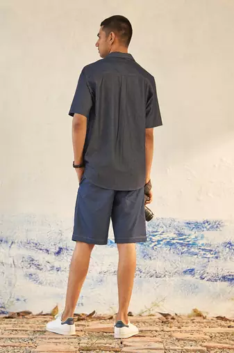Blue cotton denim ultramarine coord set