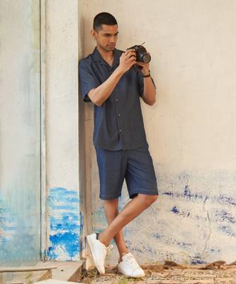 Blue cotton denim ultramarine coord set 5