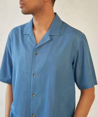 Blue cotton denim urban denim shirt 4