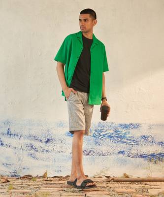 Green cotton walk-a-mile shirt 2
