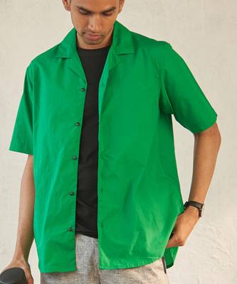 Green cotton walk-a-mile shirt 3
