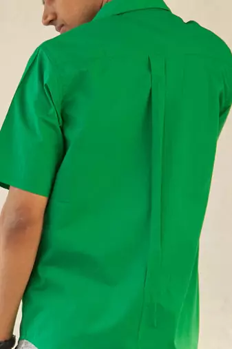 Green cotton walk-a-mile shirt