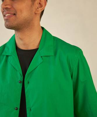 Green cotton walk-a-mile shirt 5