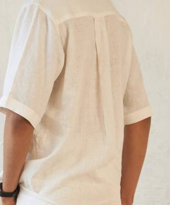 White textured cotton ice crush shirt 5