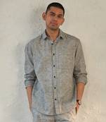 Choco textured cotton pebbled grey shirt