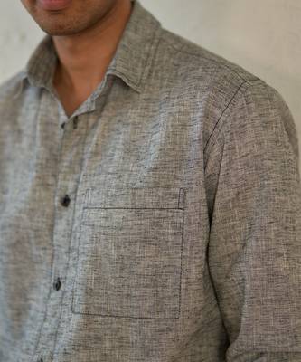 Choco textured cotton pebbled grey shirt 4