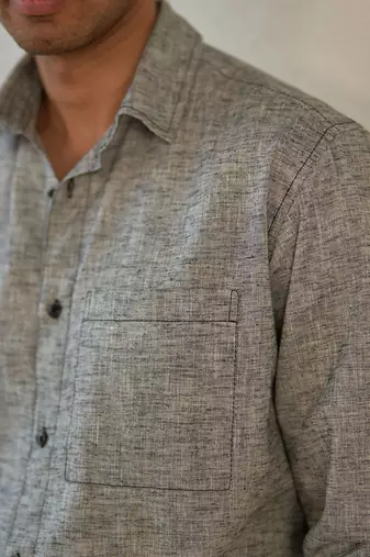 Choco textured cotton pebbled grey shirt
