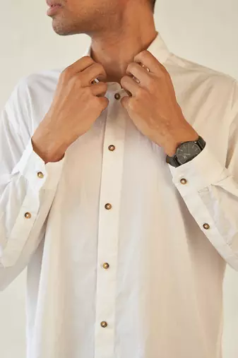 White cotton altitude white shirt