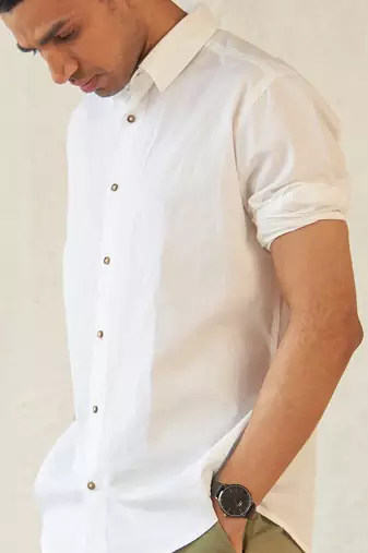 White cotton altitude white shirt