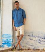 Blue And off white cotton european alley outfit