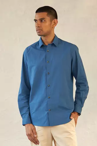 Blue And off white cotton european alley outfit