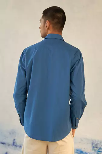 Blue And off white cotton european alley outfit