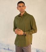 Grey cotton bullet green shirt