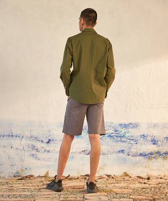 Grey cotton bullet green shirt 5