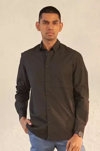 Black cotton midnight elegance shirt