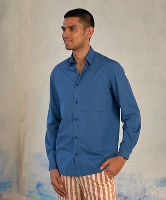 Blue cotton porto blue shirt 1