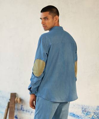 Light blue cotton denim take five denim shirt 2