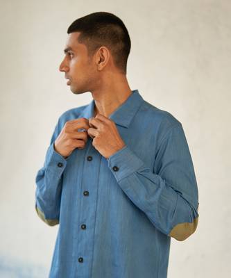 Light blue cotton denim take five denim shirt 3