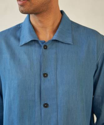 Light blue cotton denim take five denim shirt 4
