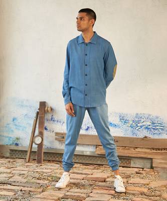 Light blue/ light green cotton denim road tripping combo 1